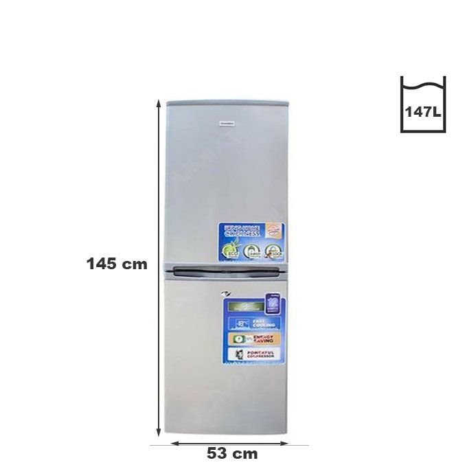 Nasco Réfrigérateur Combiné - 147 Litres - NASD2 - 20/ HNASD2 - 20 - Gris/Blanc - Garantie 06 Mois
