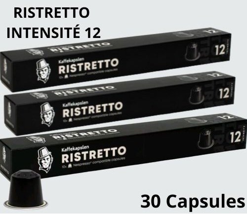 Café Ristretto Premium - 30 Capsules - Intensité 12 - Compatible Nespresso®